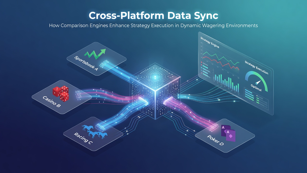 Cross-platform data synchronization interface showing real-time odds comparison across multiple wagering platforms