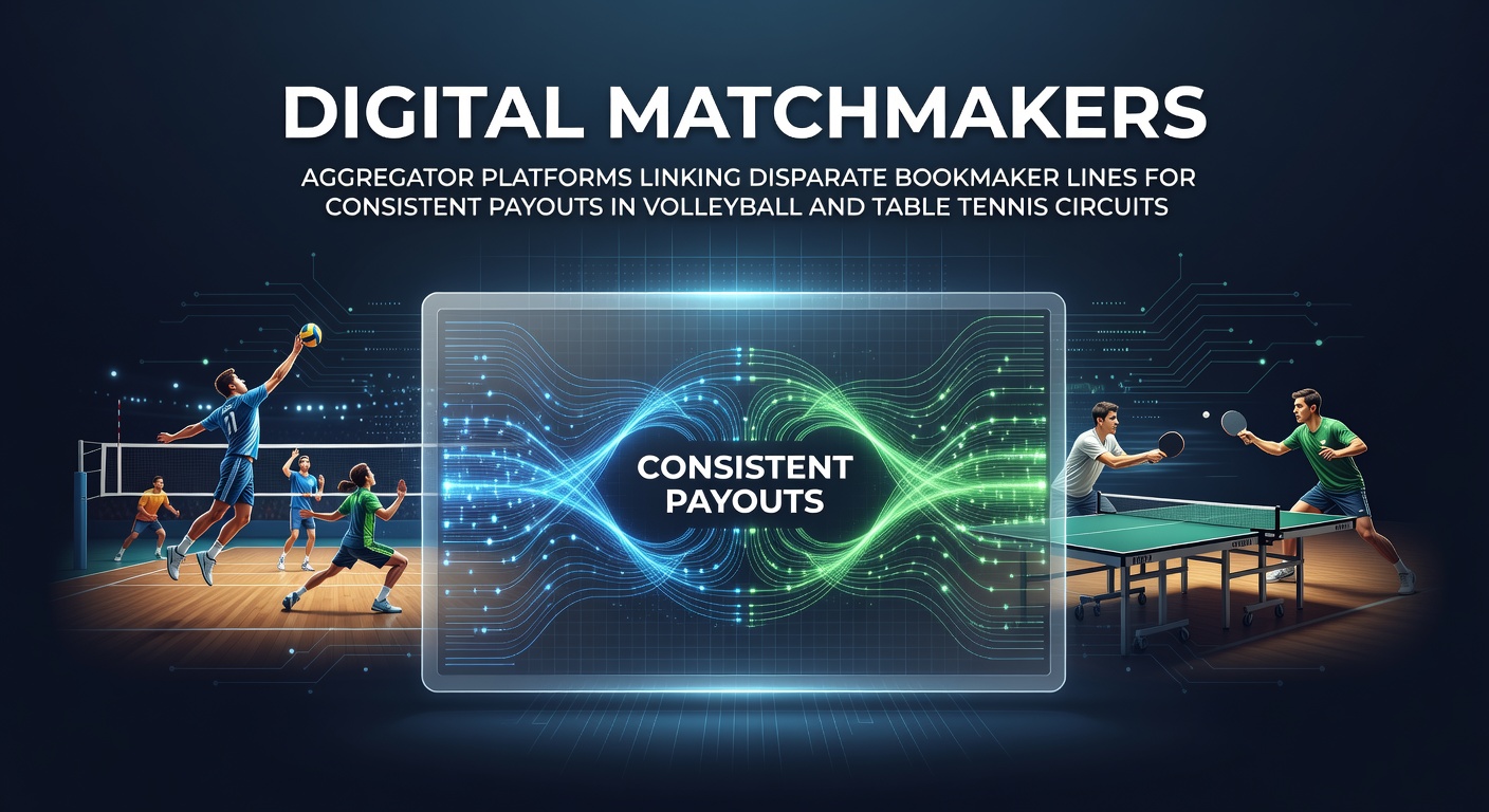 Digital aggregator platforms displaying synchronized bookmaker odds for volleyball and table tennis matches