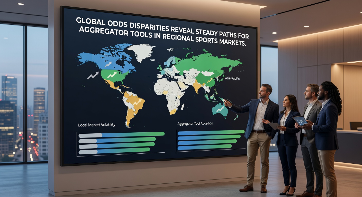 Close-up view of aggregator software comparing live odds from various regional bookmakers