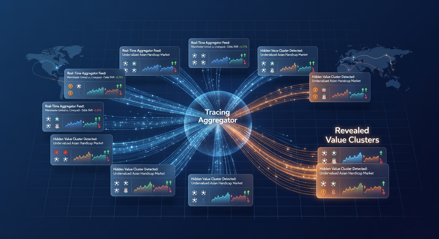 Aggregator networks mapping soccer odds shifts and value clusters